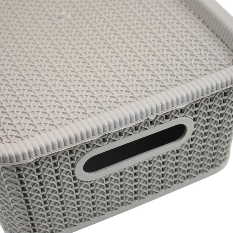 Caja organizadora símil ratán 12,5lt Cappuccino