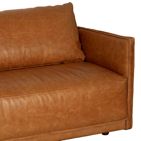 SILLÓN C/CHAISE IZQUIERDO 3 CUERPOS CUERO-100-NATURAL MARRON ROMEO TP3 CAMEL