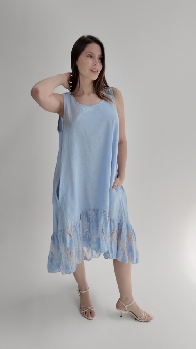 Vestido Carolina - Celeste 