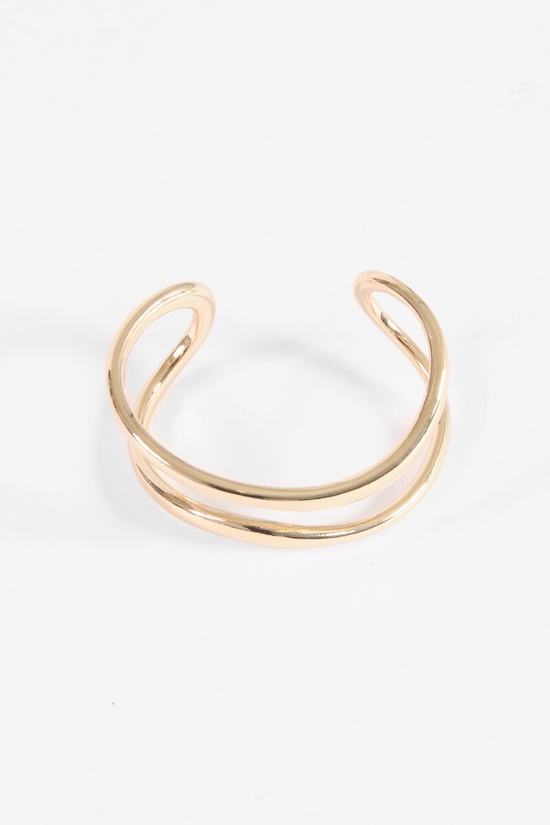 Pulsera cuff doble rígida dorado