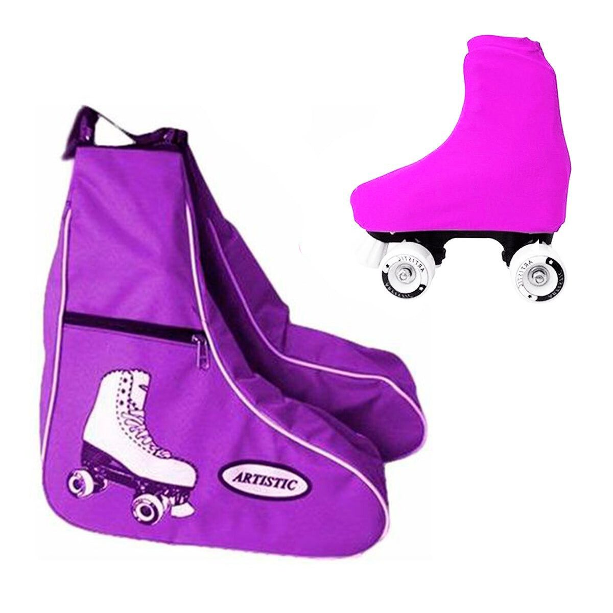 Bolso Alforja P/ Patines + Cubrebota Lycra Colores - Violeta 