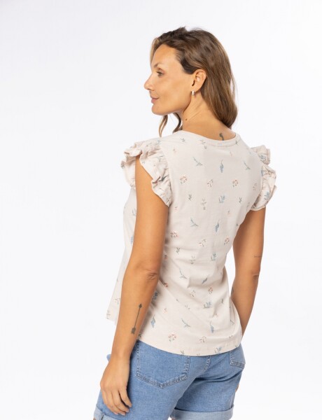 REMERA ESTAMPADA Beige
