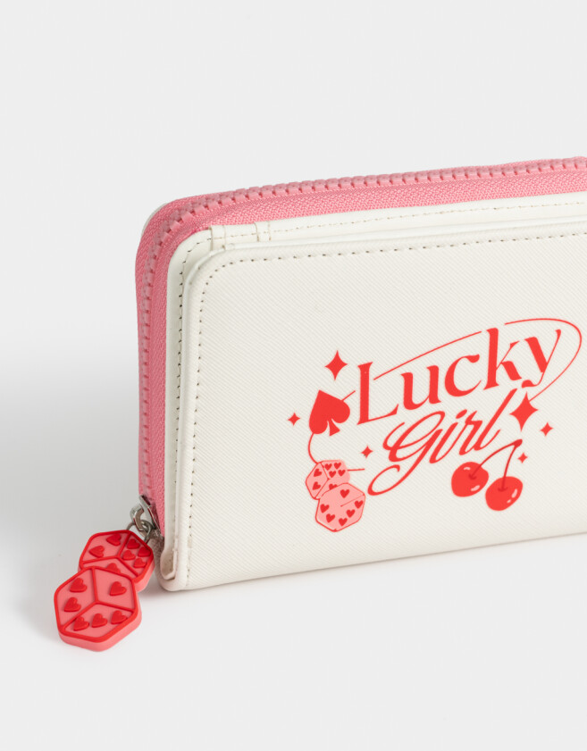 Billetera Billetera Cuerina Estampada - Blanco Crudo