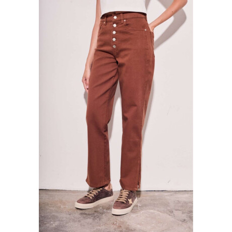 Jean Recto Botones Marron