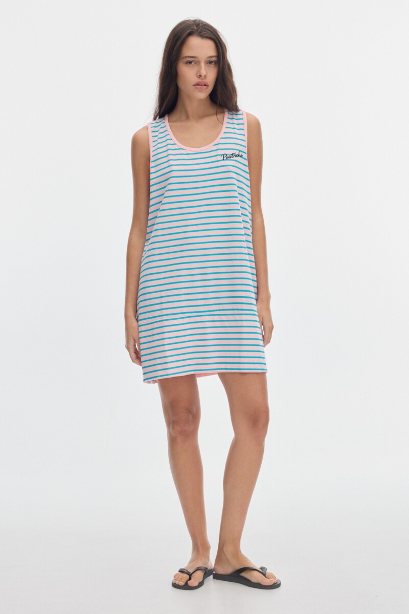 Muscu Playera Stripes Pink