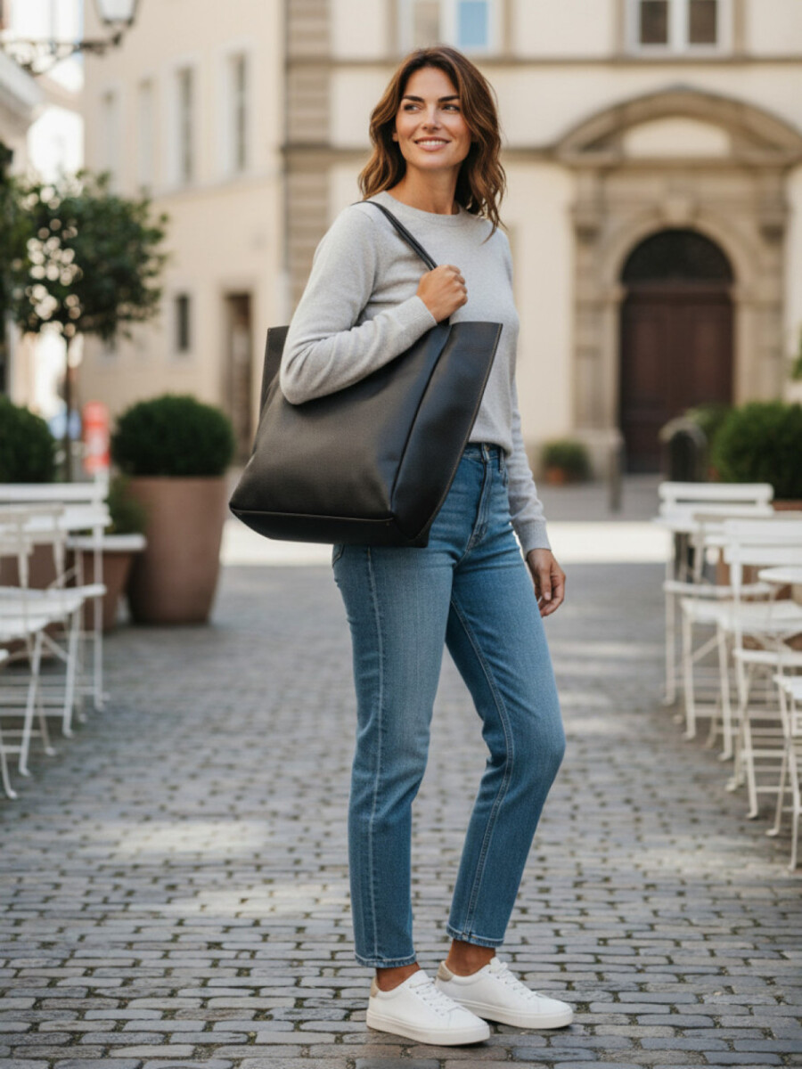 Tote Bag de cuero - Negro 