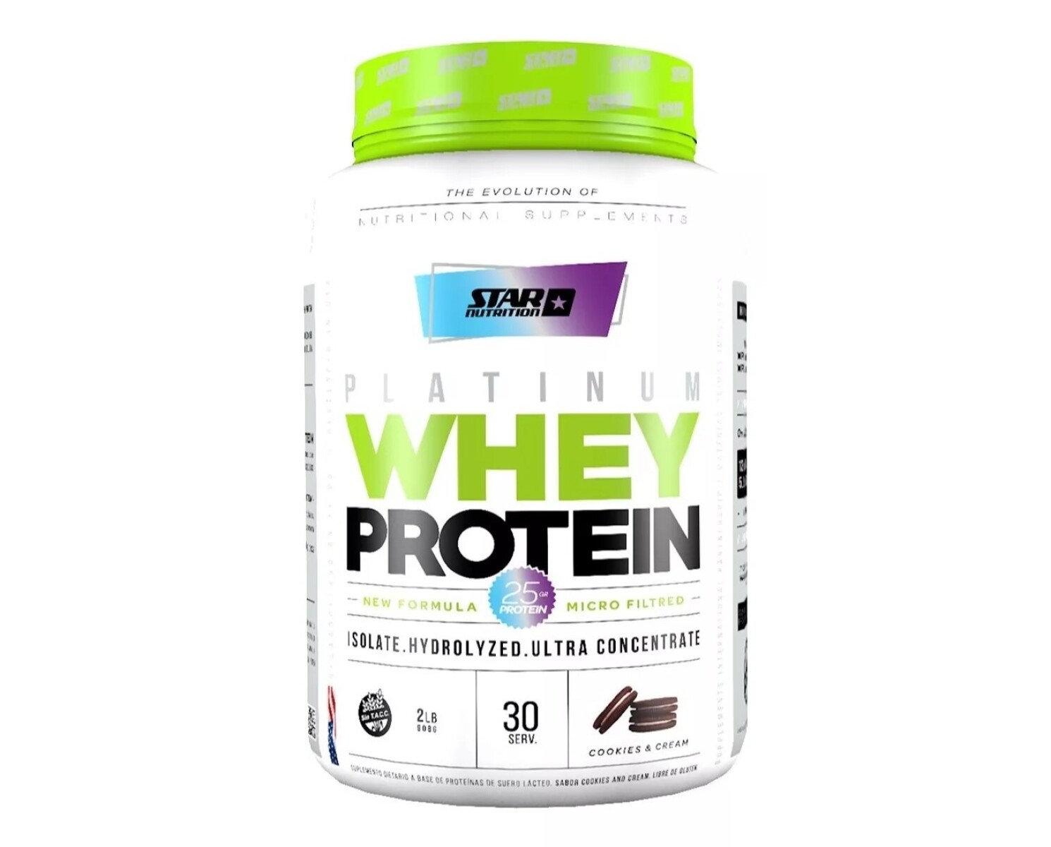 Whey Protein Premium 2lb Star Nutrition - Cookies & Cream 