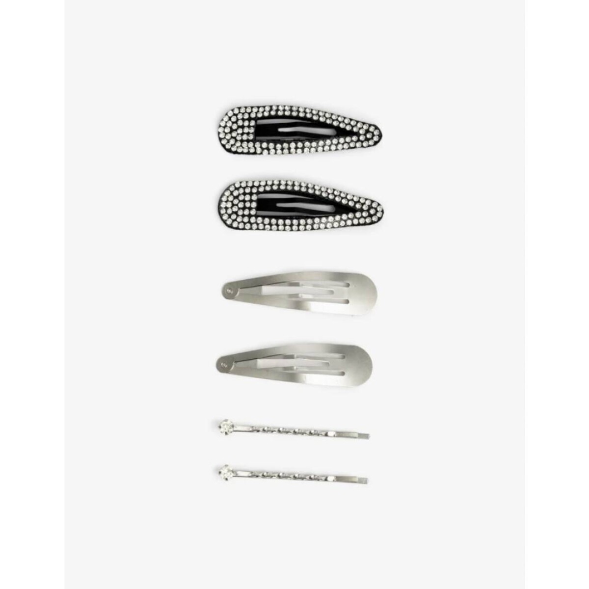 Set De Hebillas Strass - Plateado Rodio 