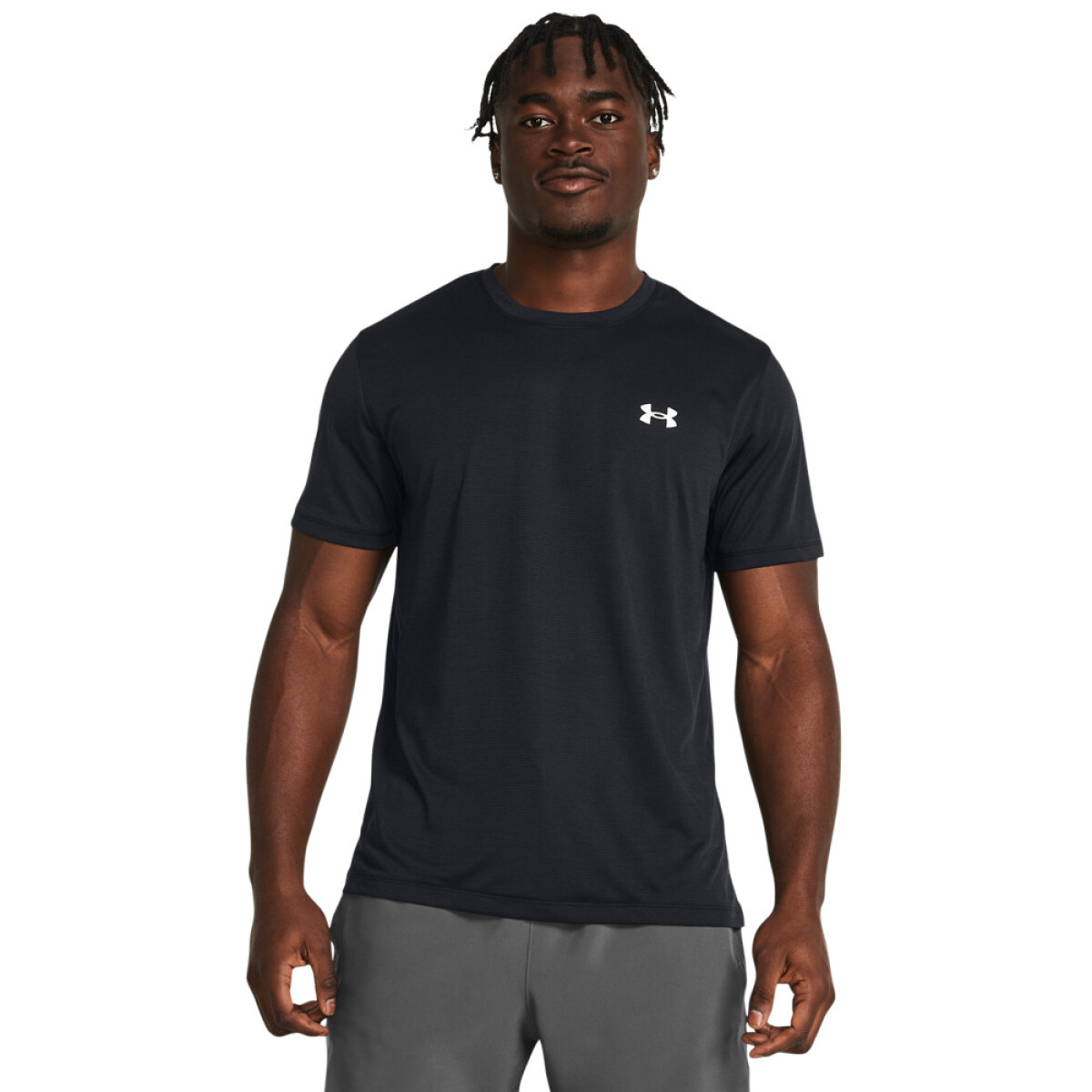 UA LAUNCH SHORTSLEEVE-ORG - BLK-001 