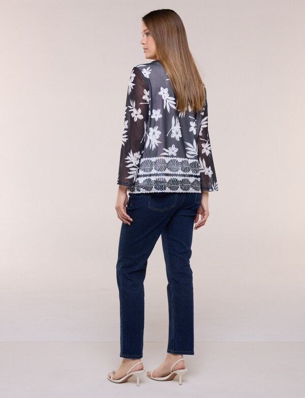 Cardigan Twofer 2 En 1 NEGRO/BLANCO