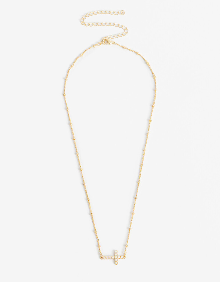 Cadena Corta con Dije Cubic zirconia Collar Con Dije Cubic Dorado - Dorado