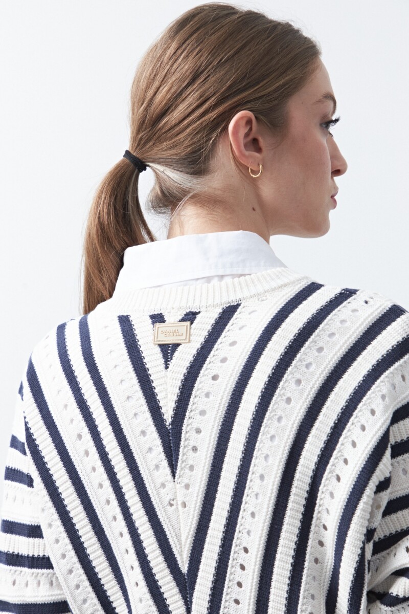 SWEATER COIMBRA Blanco/Azul