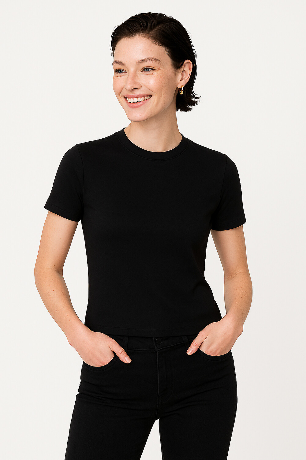 Remera Flored Negro
