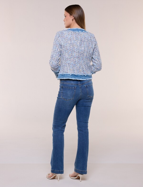 Chaqueta Tweed Multicolor Con Detalles Denim AZUL/MULTI