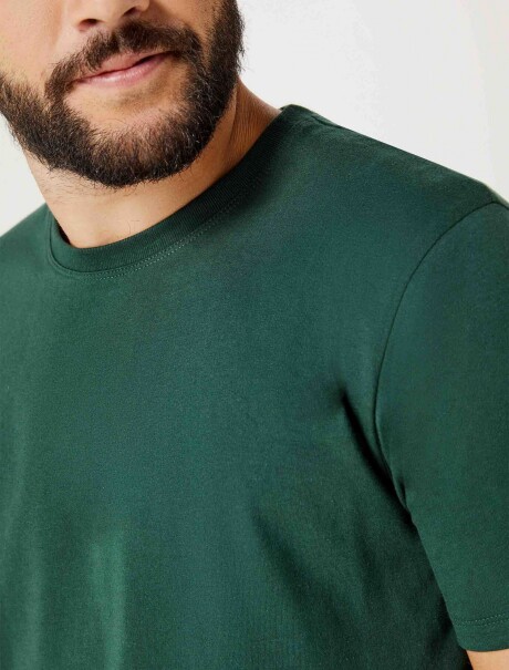 CAMISETA BÁSICA UNISSEX DE ALGODÓN VERDE OSCURO