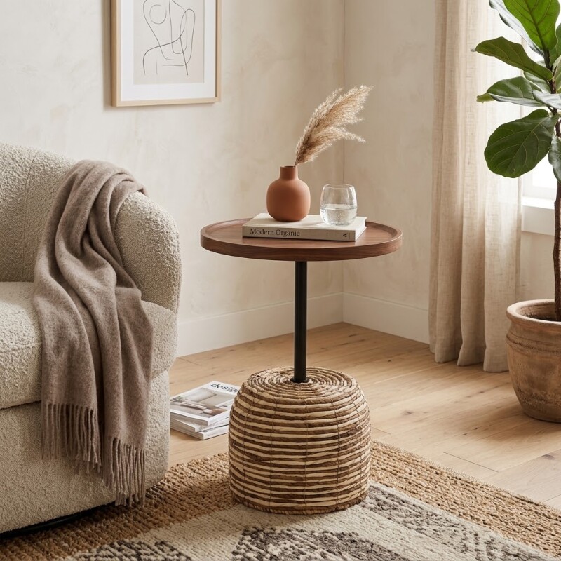 MESA CENTRO MARRON COMB 40X52CM Unica