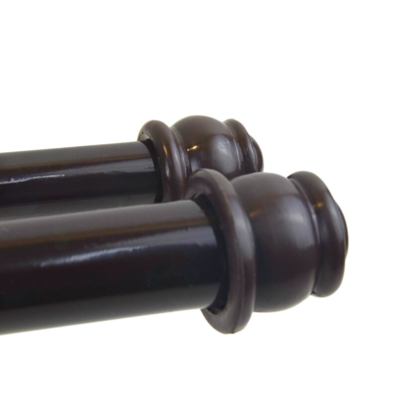 Barrote cortina doble de metal 2 m + 2 Soportes MARRON OSCURO