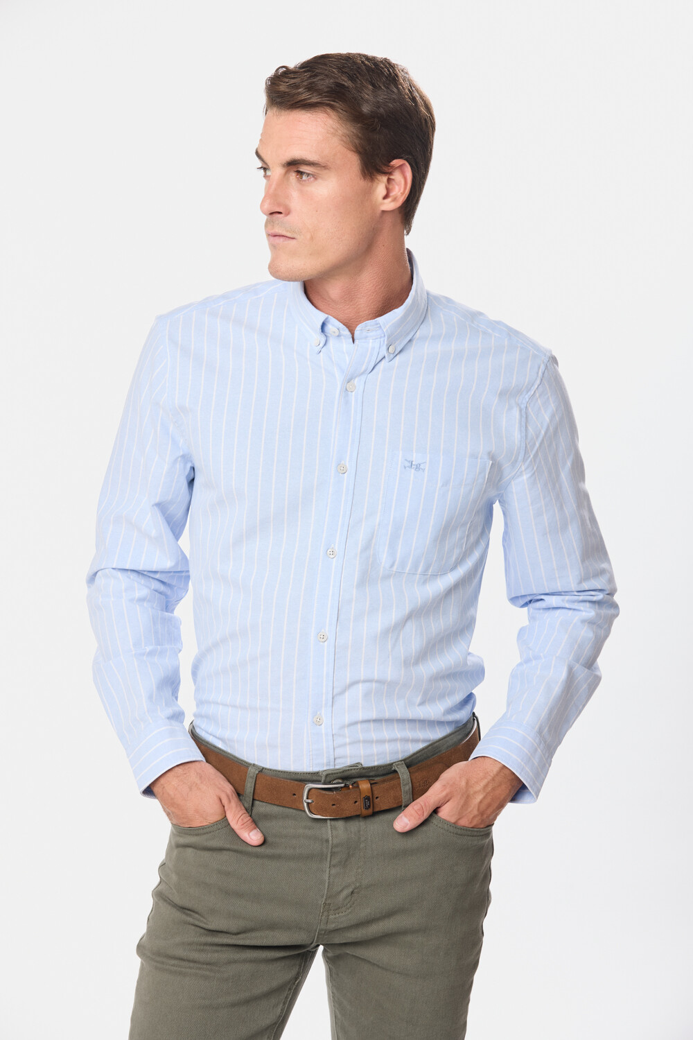 CAMISA OXFORD Celeste