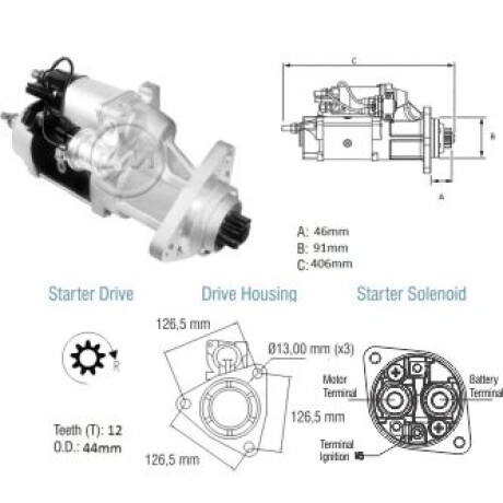 ARRANQUE - ARRANQUE FORD CARGO-VW TRUCKS D.REMY 38MT 12V 12D ZM ARRANQUE - ARRANQUE FORD CARGO-VW TRUCKS D.REMY 38MT 12V 12D ZM