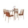 Juego de Comedor Stellar Hug Redonda 4 sillas Rose Marrón