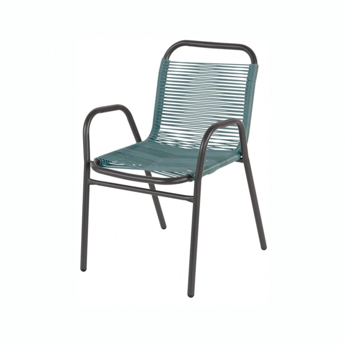 Silla De Jardín RUSTICO SC-018R Símil Rattan Estructura De Acero - Verde 
