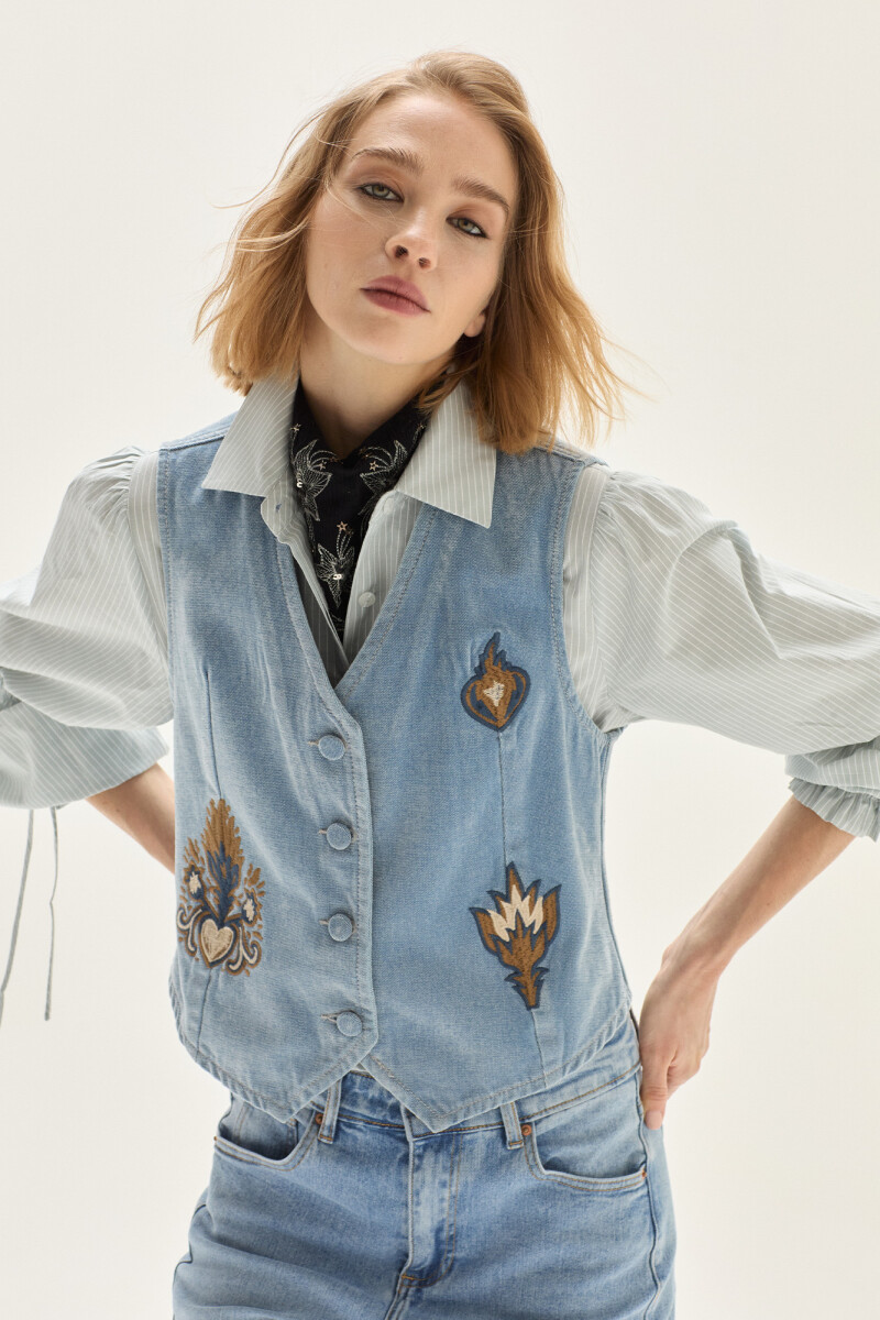 Chaleco Fields - Celeste 