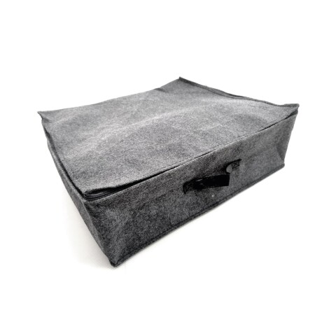 ORGANIZADOR CON TAPA Y CIERRE FIELTRO GRIS 55x50x17CM ORGANIZADOR CON TAPA Y CIERRE FIELTRO GRIS 55x50x17CM