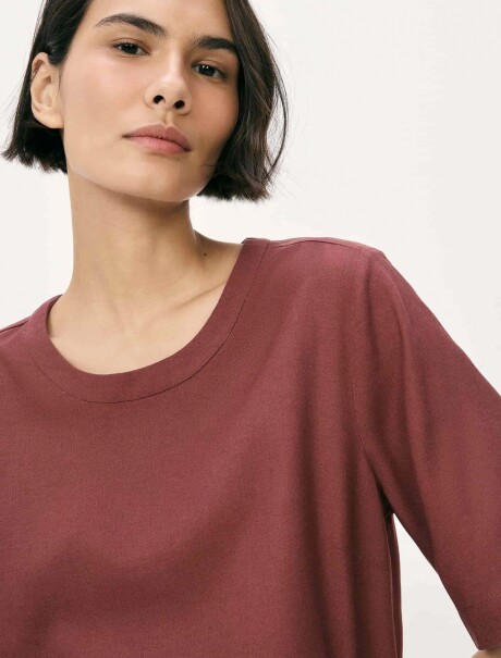 BLUSA MANGA CORTA DE LINO BLUSA FEM