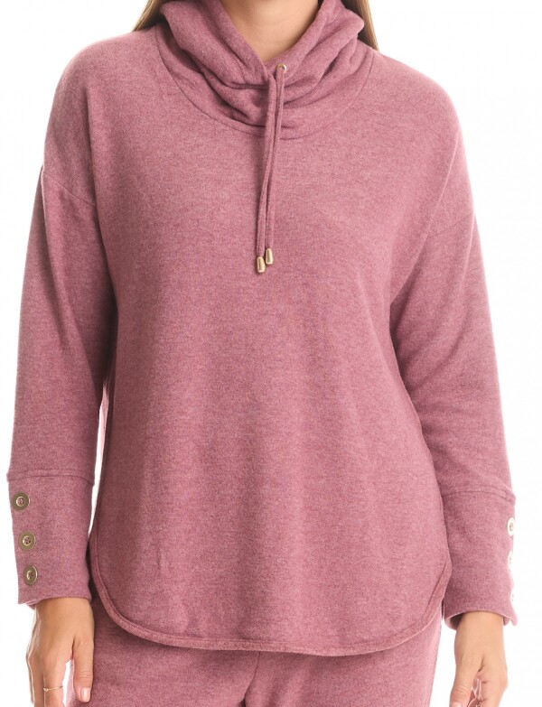 Buzo Soft Cuello Volcado ROSA OSCURO