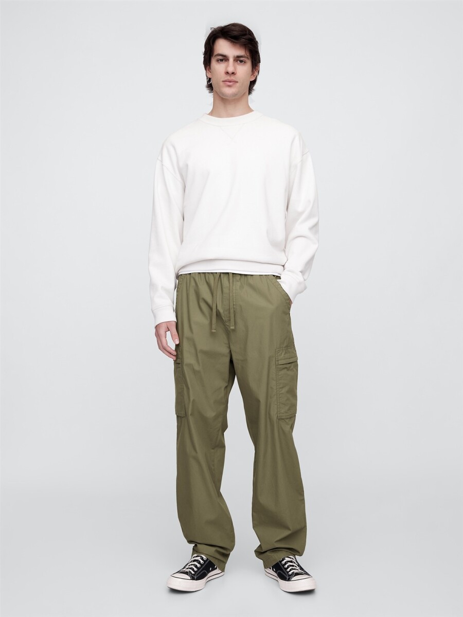 Pantalón Cargo Baggy Hombre - Moss Stone 