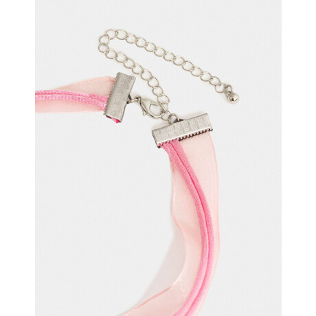 Choker Cinta Con Mariposa Plateado