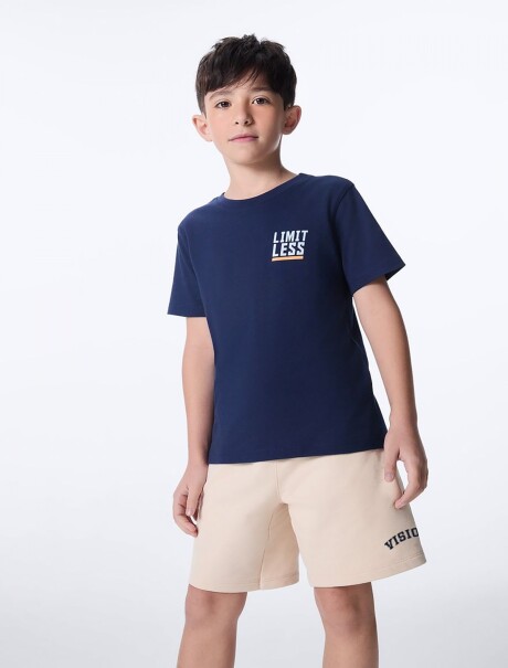 BERMUDA INFANTIL CON ESTAMPA BEIGE