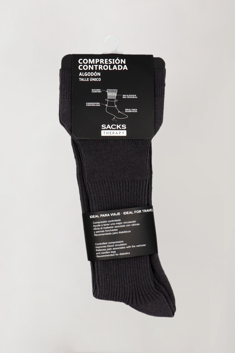 Medias compresion controlada algodon hombre Gris melange