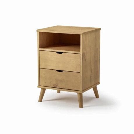 Mesa de luz 2 cajones - con patas - Madera maciza MADERA