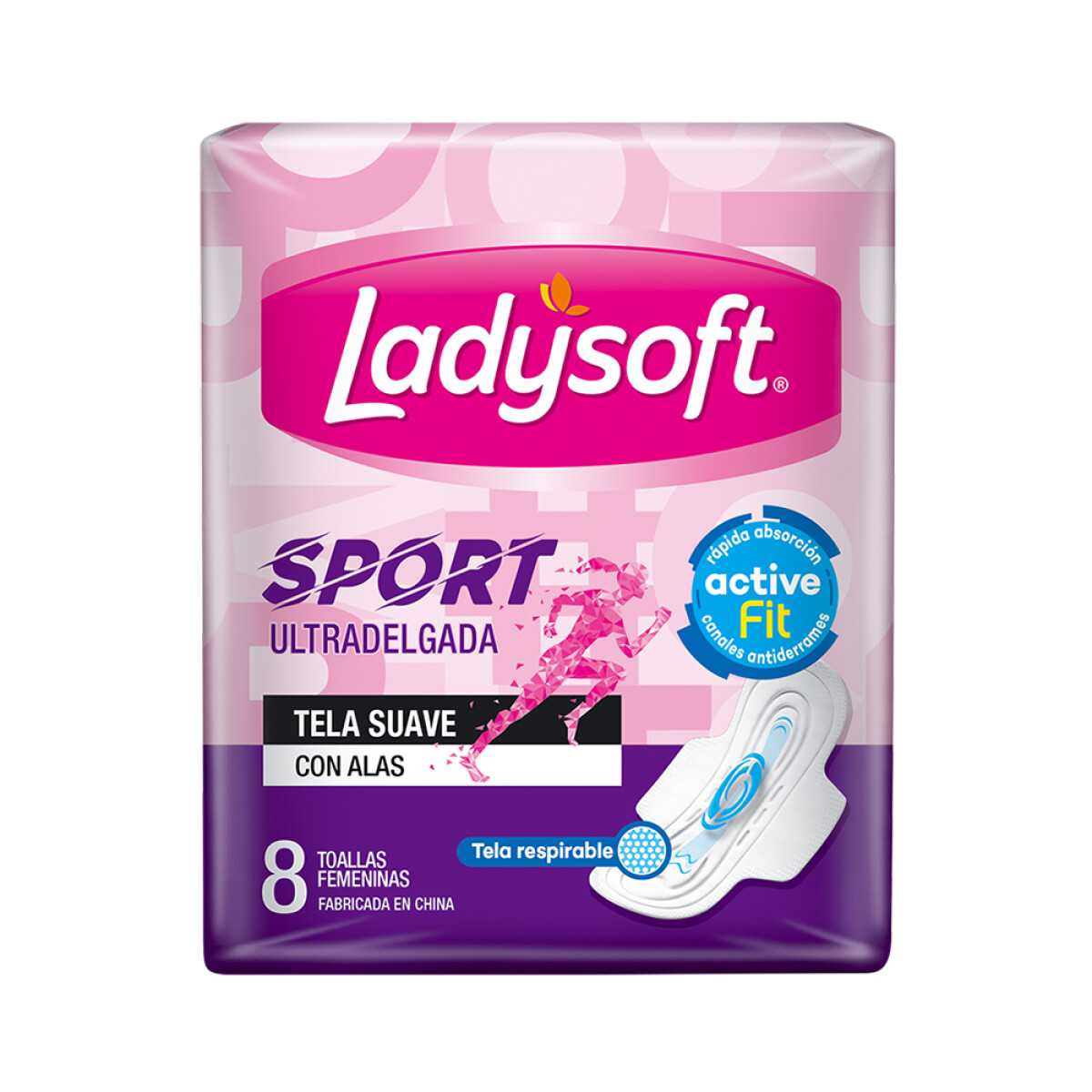 Toallitas Femeninas Ladysoft Toalla Sport 8 Unidades 