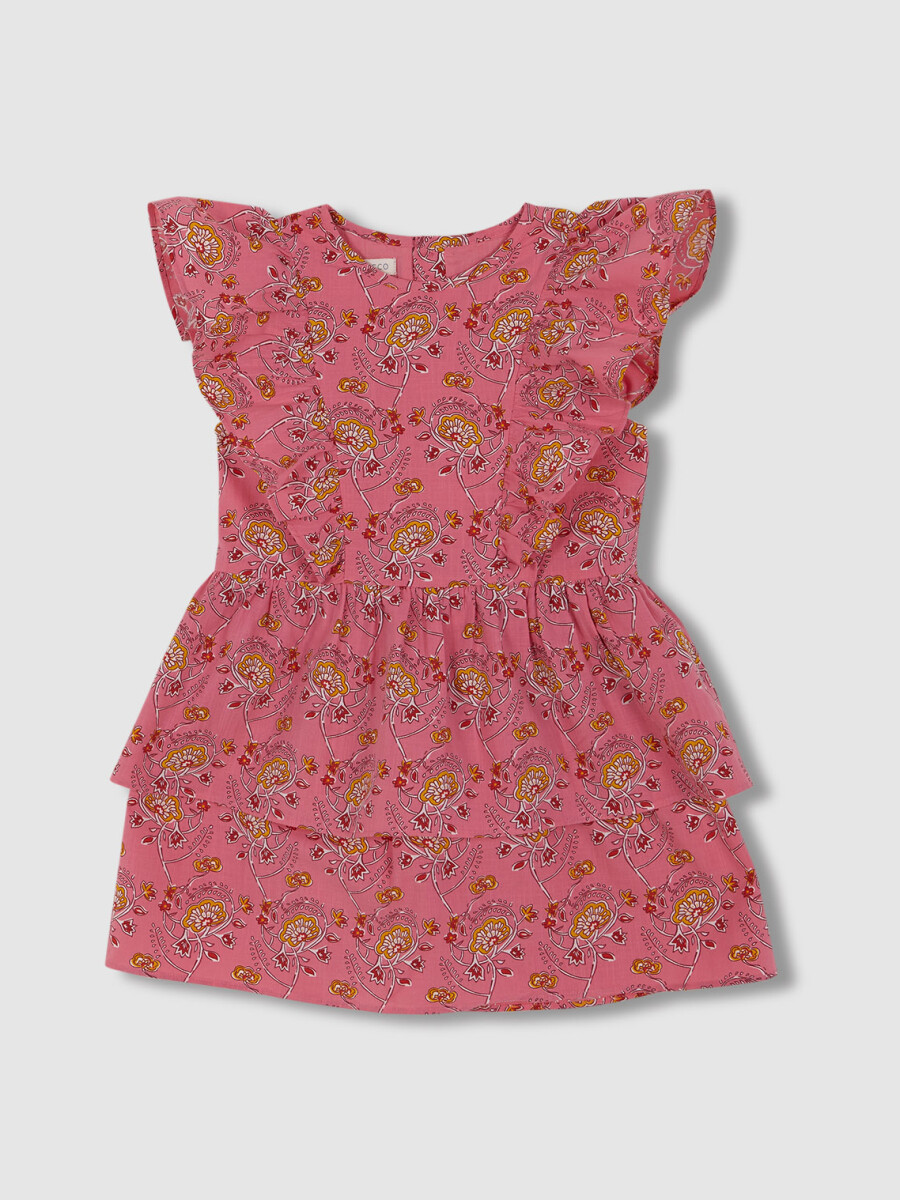 Vestido Estampado Indio Rosa