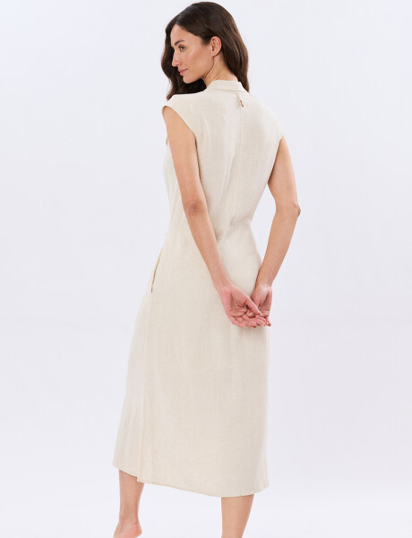 VESTIDO LISO DE LINO Arena