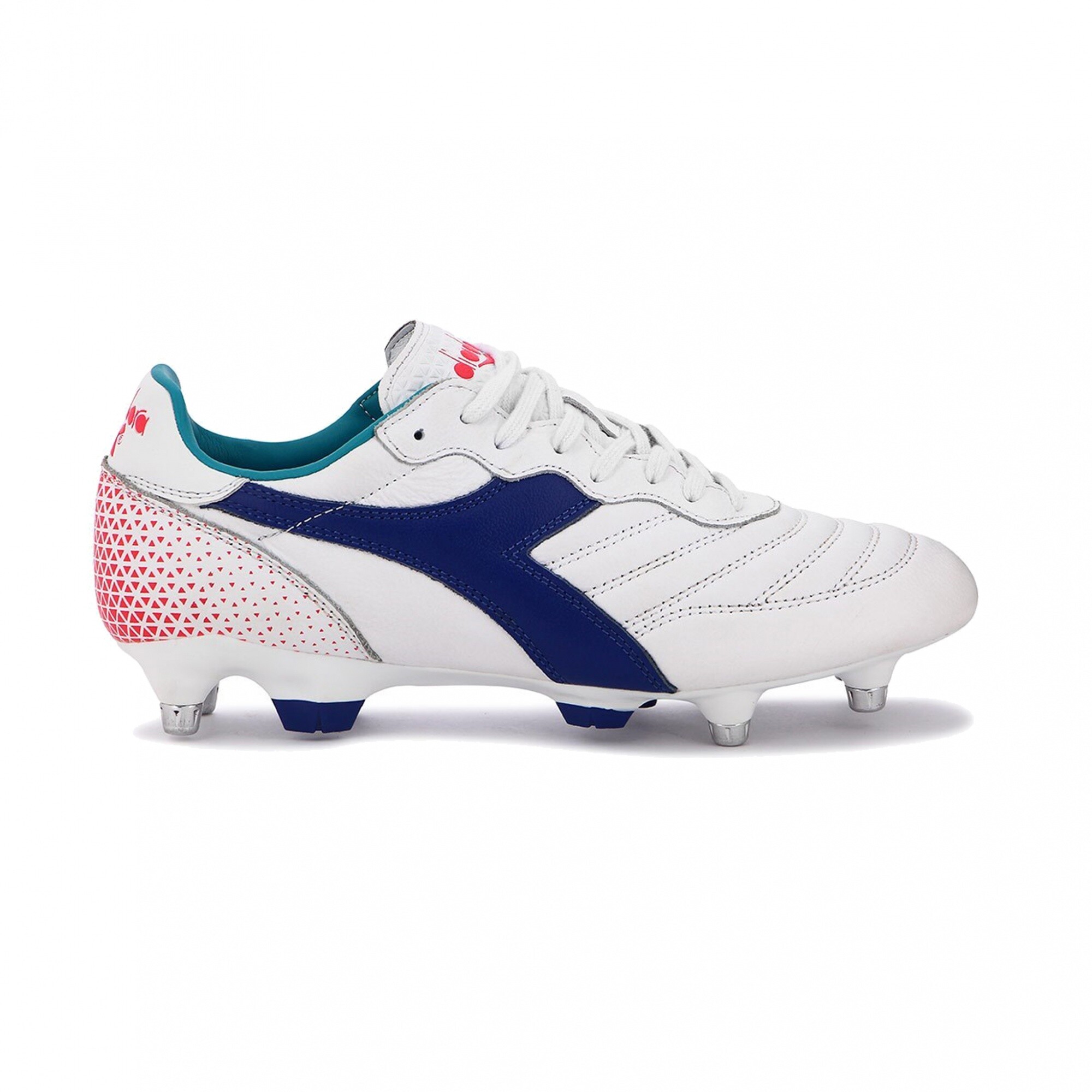 Crampons De Football Diadora Brasil GR LT+ - Taille 9, Couleur Blanc Et Bleu