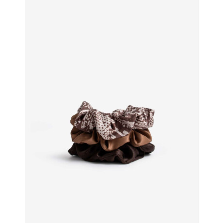 Set De Scrunchies Combinacion Tricolor