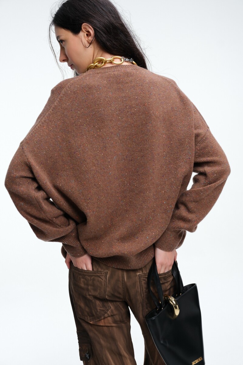 SWEATER CREW Marron