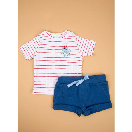 Conjunto short + remera manga corta bebé Diseños varon