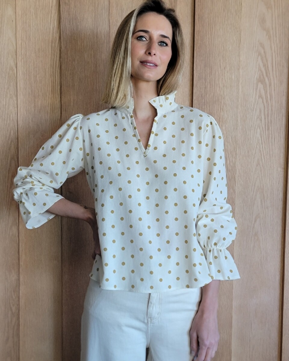 Blusa Copenhague - Polka Dot Mostaza 