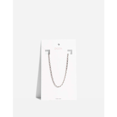 Collar Corto Metal Eslabón Delicado Plateado