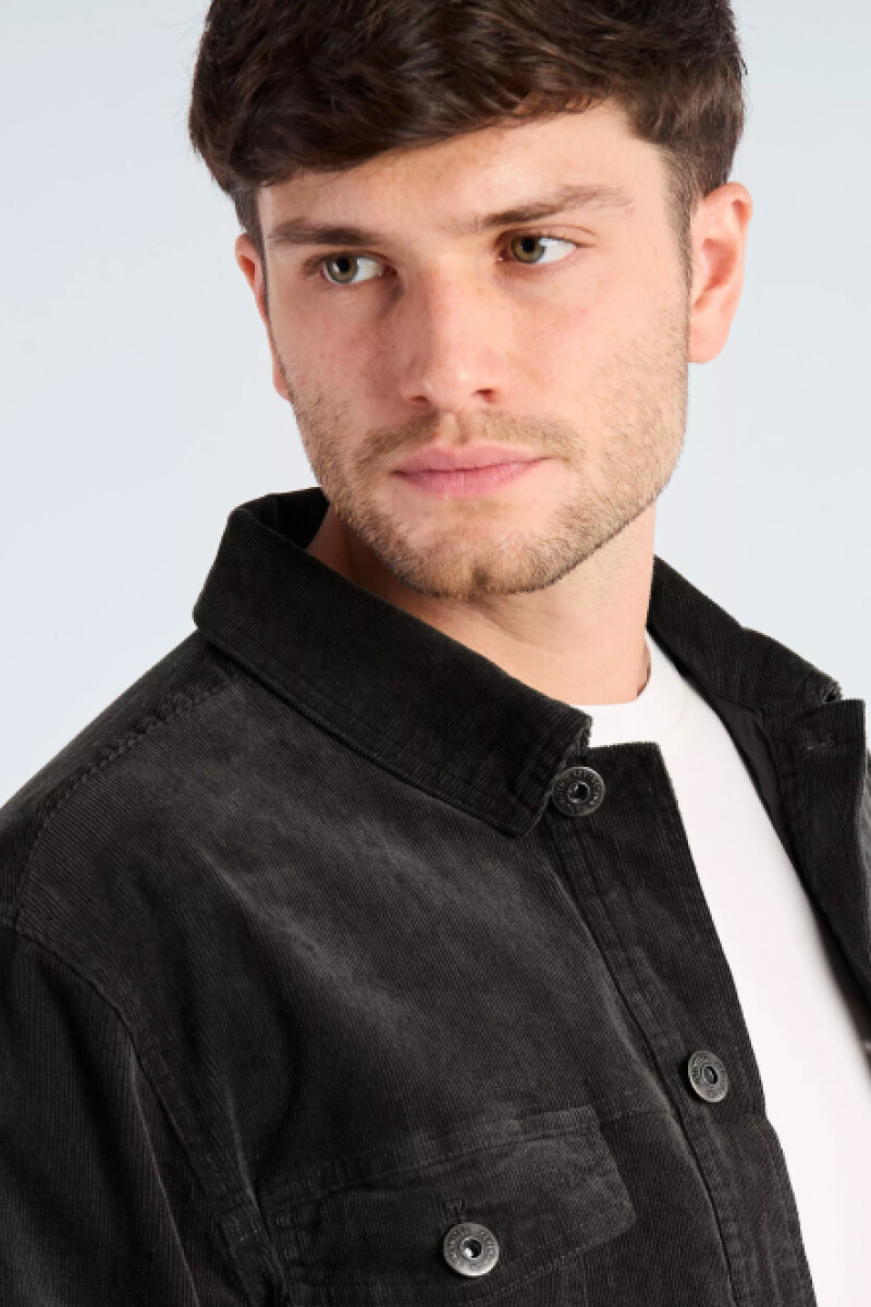 Campera Pana Gris Oscuro