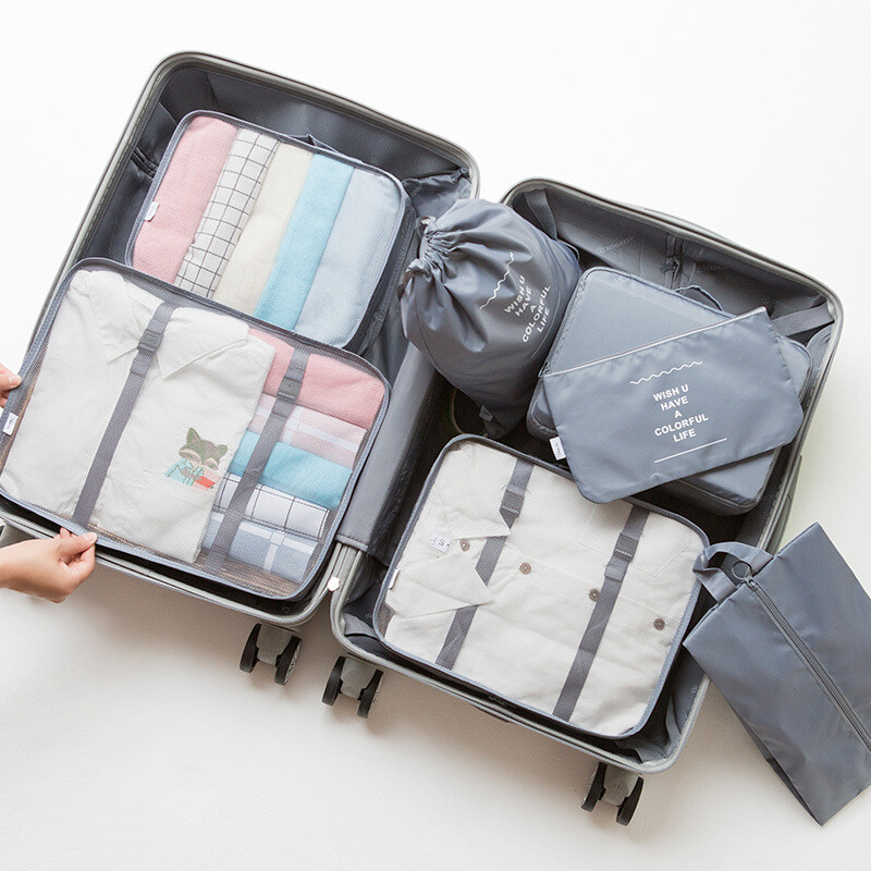 Set 7 bolsas organizadoras equipaje de viaje para valija Set 7 bolsas organizadoras equipaje de viaje para valija