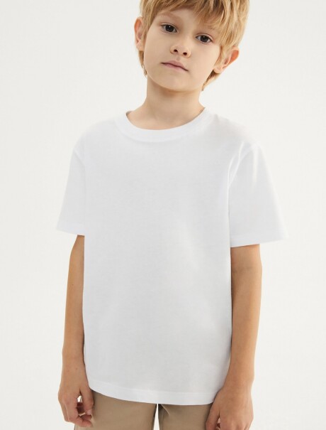 CAMISETA BÁSICA INFANTIL UNISSEX BLANCO