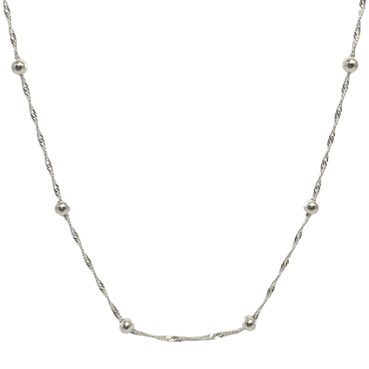 CADENA DE PLATA TIPO GRUMET 45 CM 
