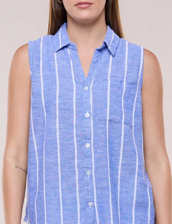 Camisa Lino AZUL/MULTI