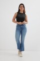 Top tejido cuello redondo NEGRO