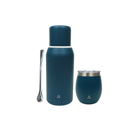 Kit Matero Verde petroleo, Termo 750ml y Mate Sc